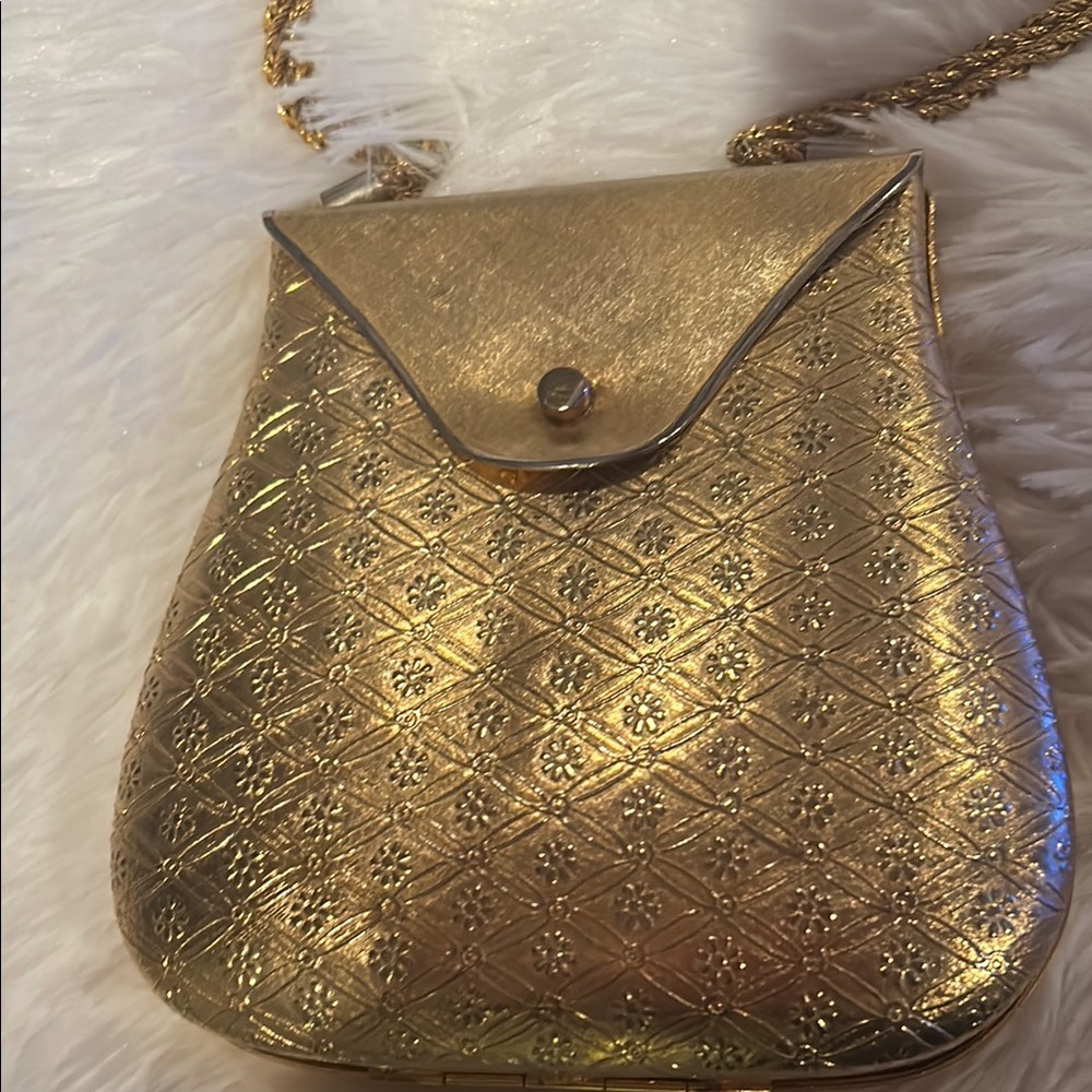 Vintage Made In Italy Rosenfeld Rare Gold Metal Mini Bag